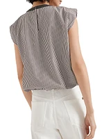 Multi Stripe Poplin Balloon Top