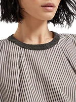 Multi Stripe Poplin Balloon Top