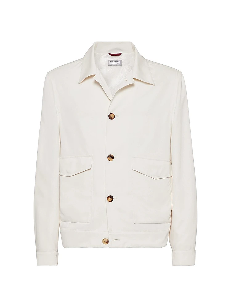 Délavé Silk Twill Shirt Style Outerwear Jacket