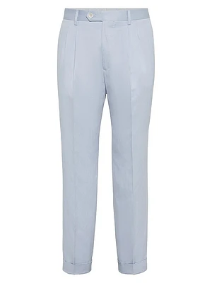 Leisure Fit Trousers with Double Pleats