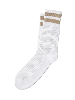 Cotton Waffle Stitch Knit Socks