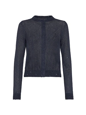 Linen and Silk Diamond Yarn Cardigan
