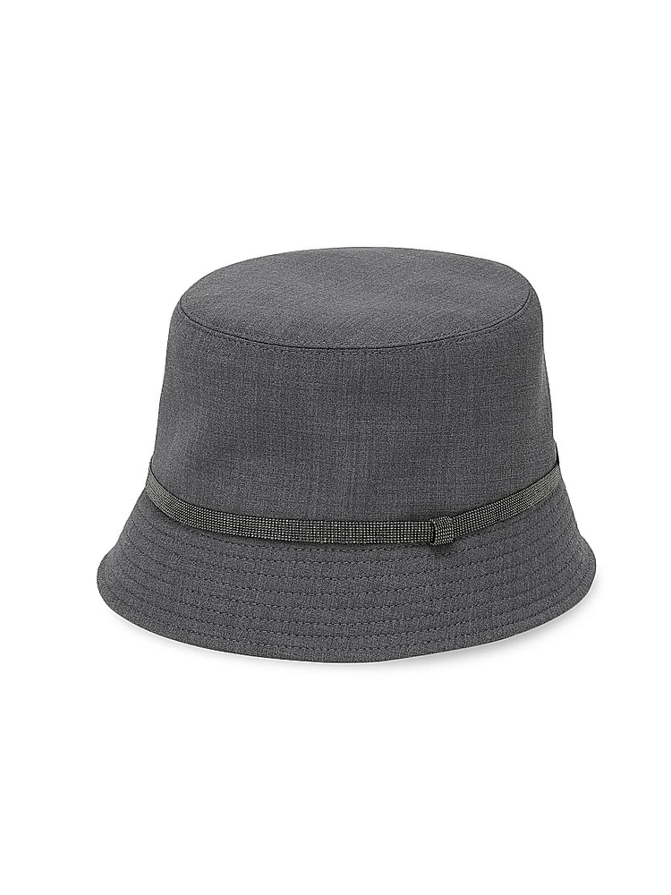Tropical Luxury Wool Bucket Hat with Shiny Band