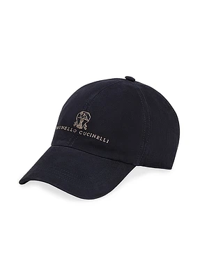 Suede Baseball Cap with Embroidered Logo