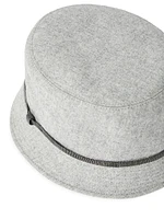 Virgin Wool and Cashmere Flannel Bucket Hat