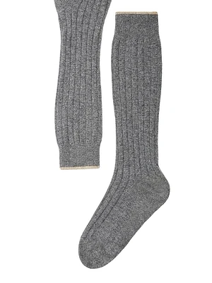 Cashmere Rib Knit Socks