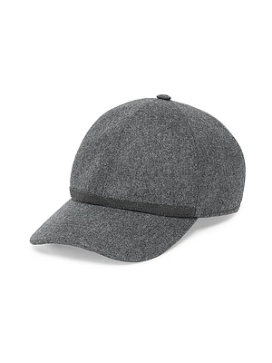 Virgin Wool and Cashmere Flannel Baseball Cap