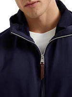 Techno Cotton French Terry Hooded Vest with Piping