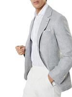 Chalk Stripe Linen Easy Fit Shirt with Spread Collar