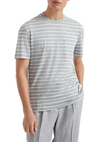 Silk and Cotton Striped Jersey Crewneck T-Shirt