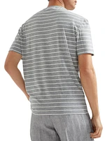 Silk and Cotton Striped Jersey Crewneck T-Shirt