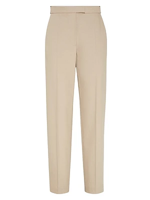 Stretch Twisted High Waist Cigarette Trousers