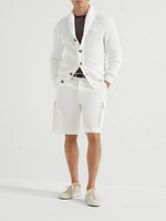 Bermuda Shorts Twisted Cotton Gabardine with Cargo Pockets