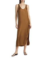 Nada Silk Shift Midi Dress