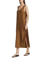 Nada Silk Shift Midi Dress