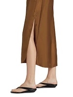 Nada Silk Shift Midi Dress