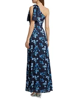 Chelsea Floral One-Shoulder Gown
