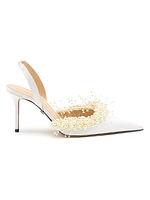 85MM Embellished Crepe Satin Slingback Pumps