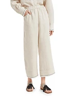 Linen Baggy Cropped Trousers