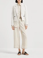 Linen Baggy Cropped Trousers