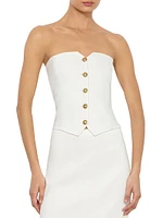 Kelcey Strapless Button-Front Top