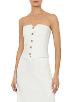 Kelcey Strapless Button-Front Top