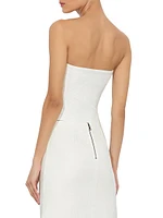 Kelcey Strapless Button-Front Top
