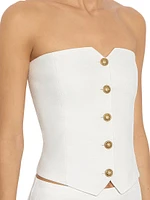 Kelcey Strapless Button-Front Top