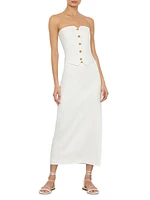 Kelcey Strapless Button-Front Top