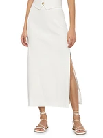 Maeve Linen-Blend Slip Skirt