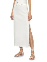 Maeve Linen-Blend Slip Skirt