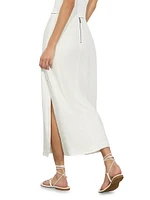 Maeve Linen-Blend Slip Skirt
