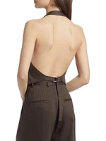 Linen-Blend Halter Vest