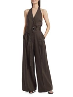 Linen-Blend Halter Vest