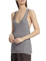 Rib-Knit Twist-Back Tank
