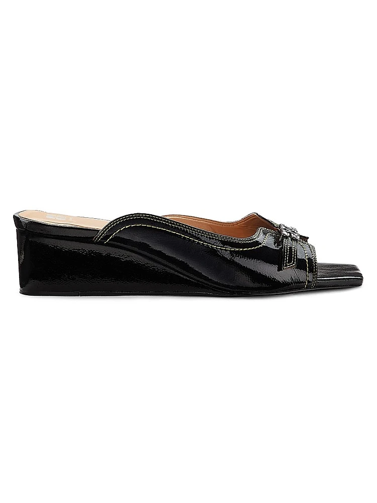 Butterfly Wedge Mule Sandals