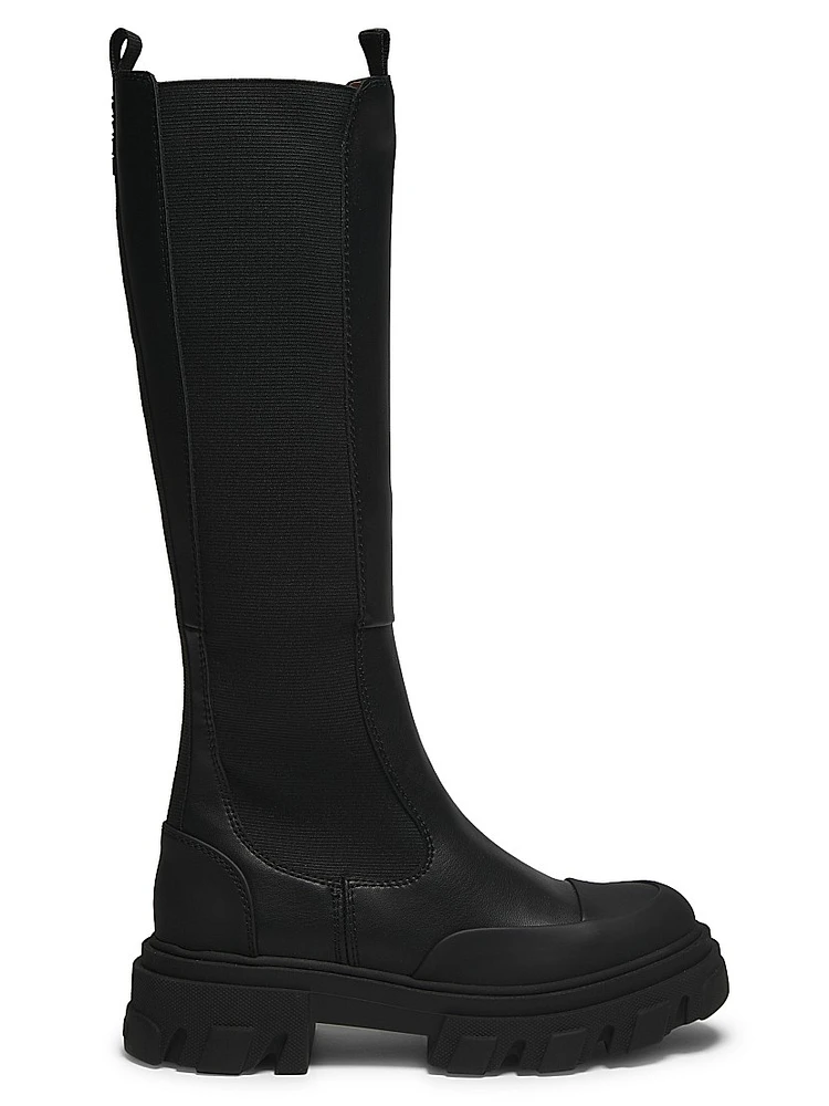 Cleated Knee-High Chelsea Boots