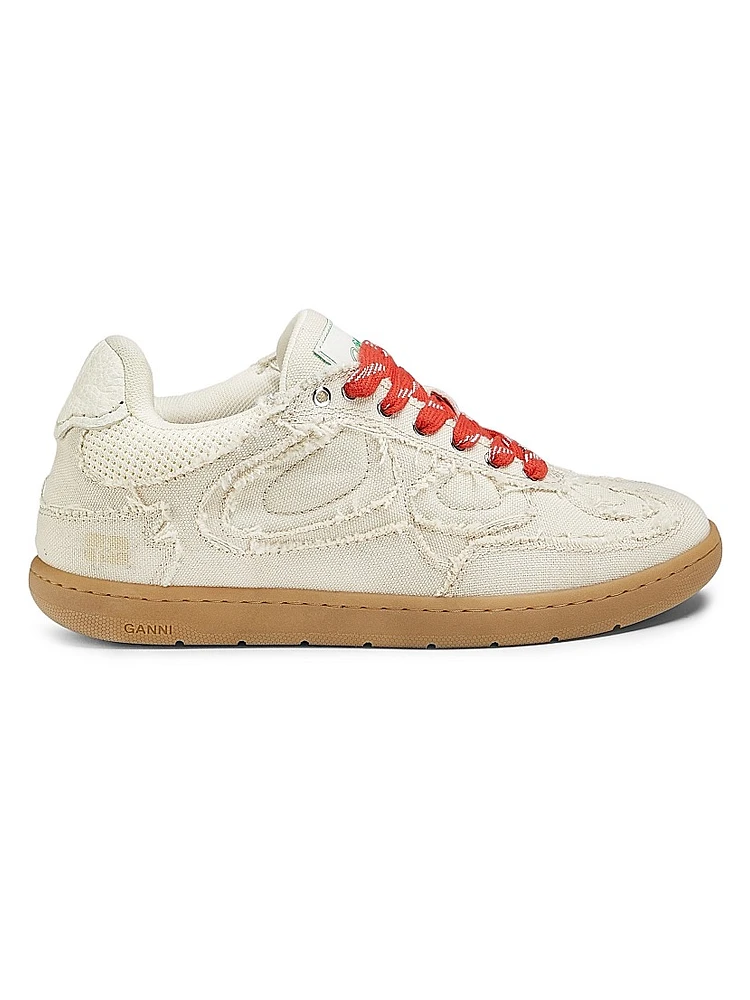 08 Canvas Raw Edge Sneakers