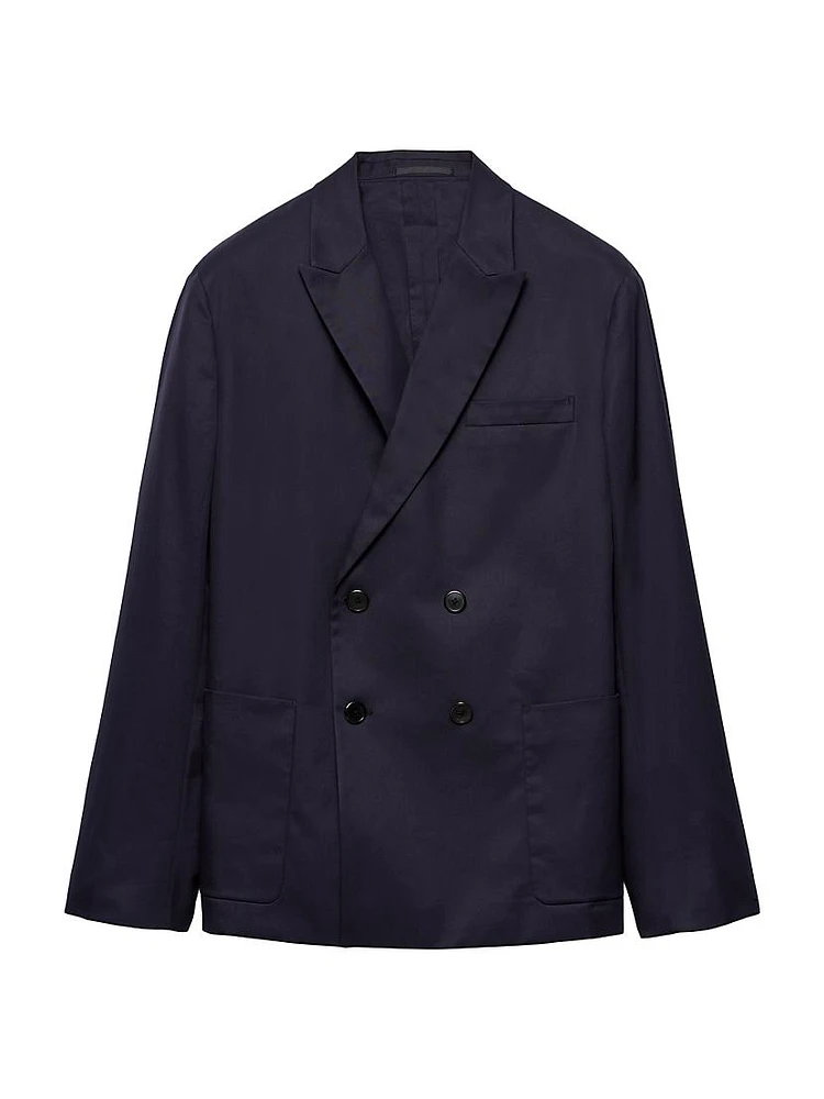 Double Breasted Cotton Blazer