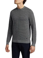 Geometric Virgin Wool Crewneck Sweater