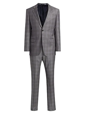 Plaid Virgin Wool Single-Breasted Suit