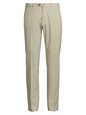 Textured Crease-Front Trousers
