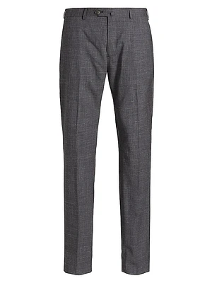Virgin Wool-Blend Dress Pants