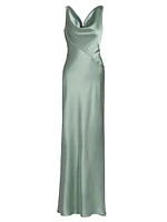 Satin Cowlneck Gown
