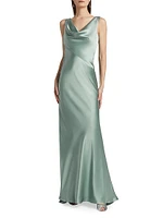 Satin Cowlneck Gown