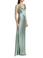 Satin Cowlneck Gown