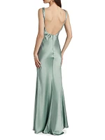 Satin Cowlneck Gown