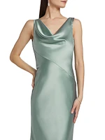 Satin Cowlneck Gown