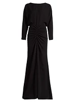 Satin Ruched Gown