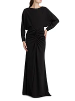 Satin Ruched Gown